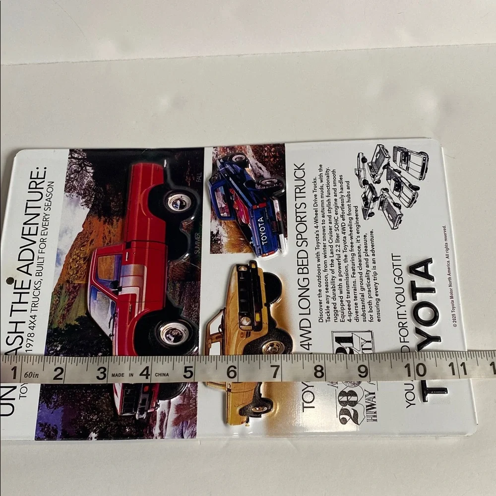 Toyota 1978 4 x 4 Vintage Truck Advertisement New Metal Garage Art Man Cave Sign
